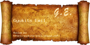 Gyukits Emil névjegykártya